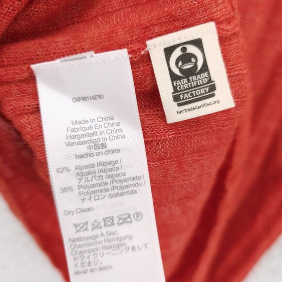 NWT MADEWELL Alpaca Blend Mock Neck Sweater Orange Ribbed Lightweight SMALL - Picture 5 of 5